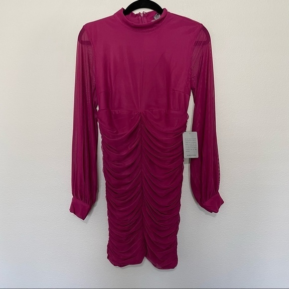 NWT Love X design berry mesh overlay body con going out dress sz.S - Picture 1 of 3